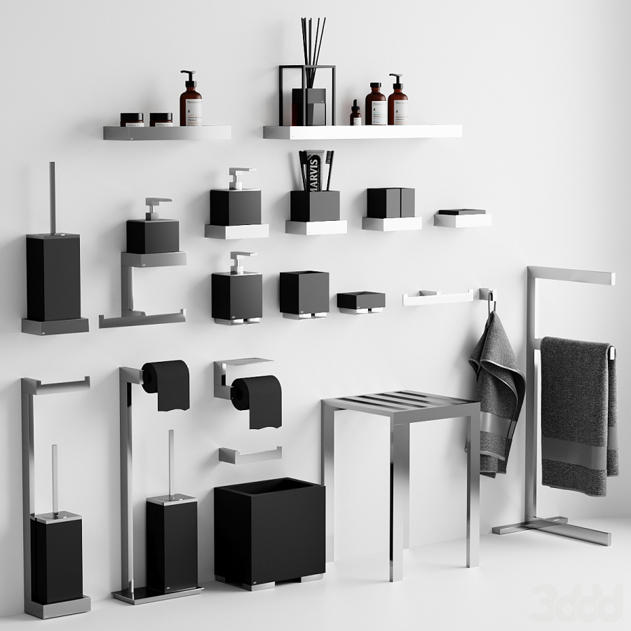 Корзина для мусора Gessi Rettangolo, напольная, цвет Black/Finox Brushed Nickel - изображение 1