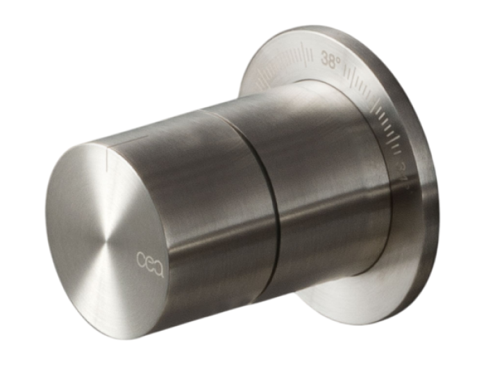 На изображении товар Термостат CeaDesign Lutezia, настенный, внешняя часть, цвет сатинированная сталь от официального представителя в Москве