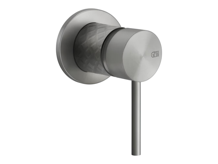 На изображении товар Cмеситель для раковины Gessi316, однорычажный, встраиваемый, на 1 выход, внешняя часть, цвет Steel Brushed от официального представителя в Москве