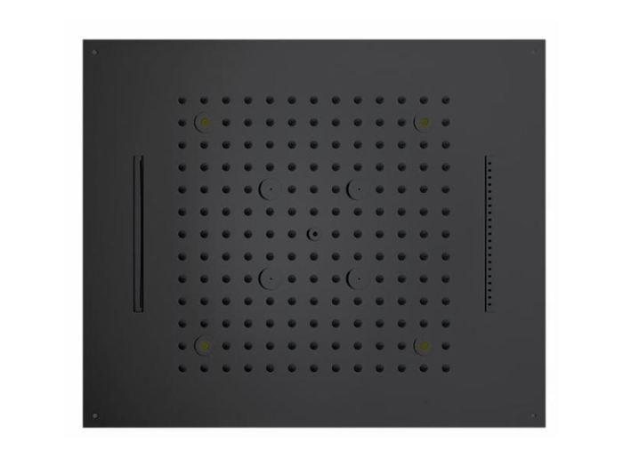 На изображении товар Верхний душ Bossini Dream/4, с LED подсветкой Cromoterapia, 570 х 470 мм, цвет черный матовый от официального представителя в Москве