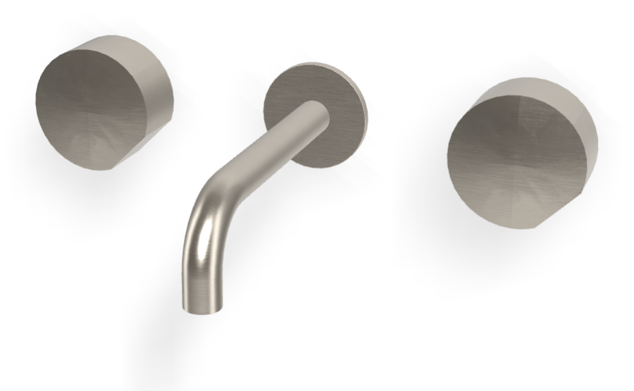 Смеситель для раковины Carlo Frattini SO, настенный, без ручек, с донным клапаном Click-Clack, L-159 мм, внешняя часть, цвет никель брашированный