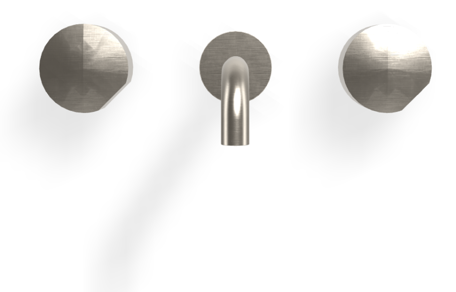 Смеситель для раковины Carlo Frattini SO, настенный, без ручек, с донным клапаном Click-Clack, L-159 мм, внешняя часть, цвет никель брашированный - изображение 1