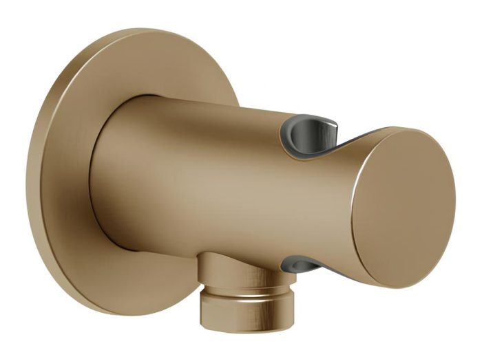 На изображении товар Шланговое подсоединение Gessi Anello, с держателем лейки, цвет Warm Bronze Brushed PVD от официального представителя в Москве