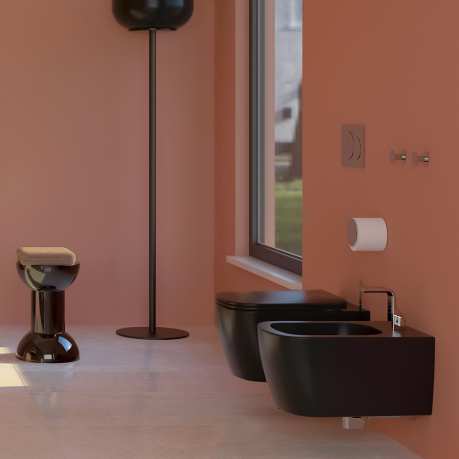 Сиденье для унитаза Flaminia Play Slim, быстросъёмное, с механизмом плавного закрывания soft-closing, цвет Cenere - изображение 1