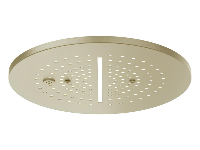 На изображении товар Накладная панель верхнего душа Gessi Minimali, Ø350 мм, цвет Brushed Brass PVD от официального представителя в Москве