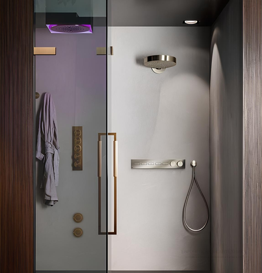 Накладная панель верхнего душа Gessi Minimali, Ø350 мм, цвет Brushed Brass PVD - изображение 2