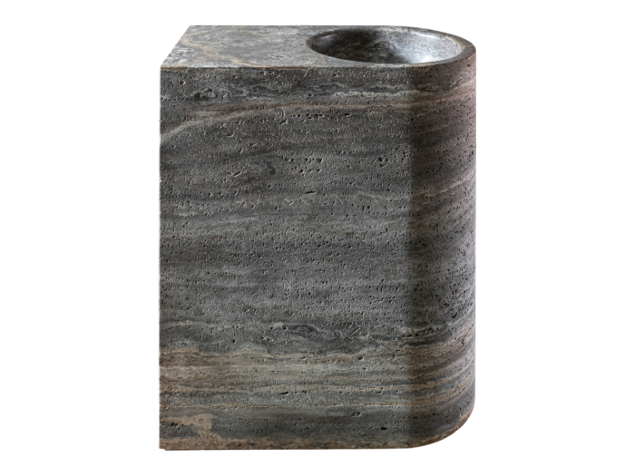 На изображении товар Раковина CeaDesign Sixty, напольная, H. 870 мм, моноблочная, мрамор, цвет Travertine Titanium Marble от официального представителя в Москве