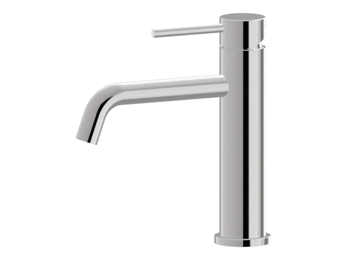 На изображении товар Смеситель для раковины Newform Xt, h200 мм, однорычажный, на 1 отв-е, излив 150 мм, без донного клапана, шланги с внутренней резьбой, цвет PVD glossy gold от официального представителя в Москве