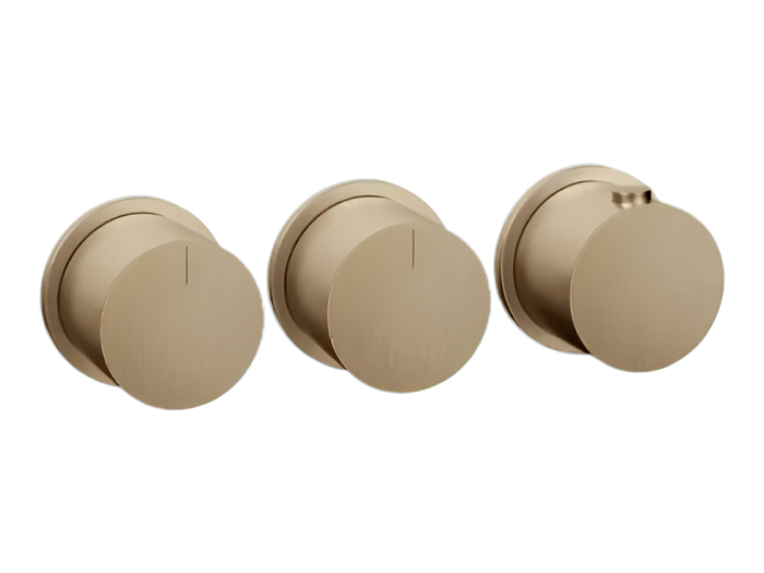 Термостат Gessi Tondo, настенный, 65x74 мм, с 2 независимыми выходами, внешняя часть, цвет Warm Bronze Br. PVD