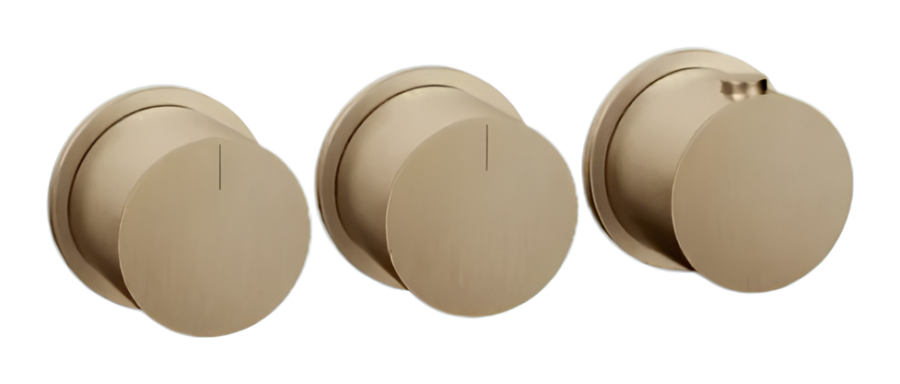 Термостат Gessi Tondo, настенный, 65x74 мм, с 2 независимыми выходами, внешняя часть, цвет Warm Bronze Br. PVD