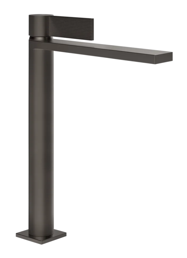 Cмеситель для раковины Gessi Inverso, высокий, с изливом 199 мм, без донного клапана, цвет Black Metal Brushed PVD