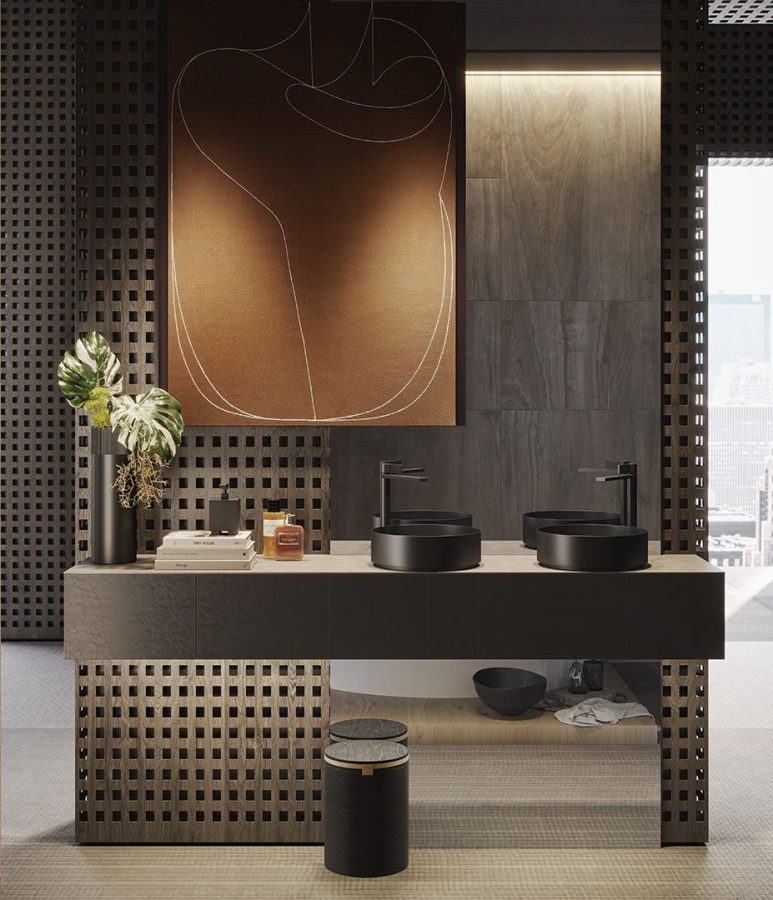 Cмеситель для раковины Gessi Inverso, высокий, с изливом 199 мм, без донного клапана, цвет Black Metal Brushed PVD - изображение 2