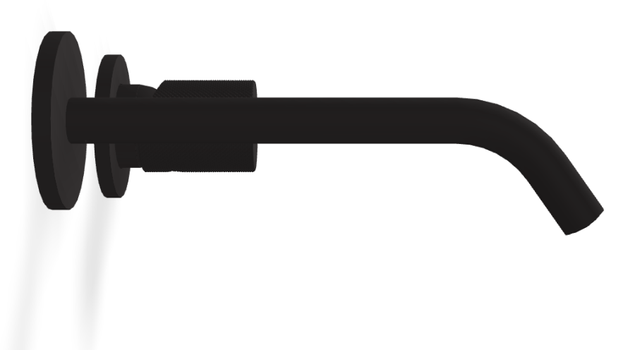 Смеситель для раковины Carlo Frattini Spillo Tech, ручка G Collection, настенный, с донным клапаном Click-Clack, излив 210 мм, внешняя часть, цвет чёрный матовый - изображение 2