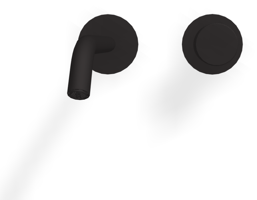 Смеситель для раковины Carlo Frattini Spillo Tech, ручка G Collection, настенный, с донным клапаном Click-Clack, излив 210 мм, внешняя часть, цвет чёрный матовый - изображение 1