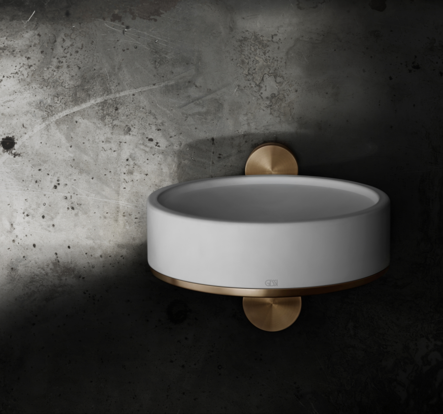 Мыльница Gessi316, настенная, Ø115хh75 мм, цвет White/Steel Brushed - изображение 1