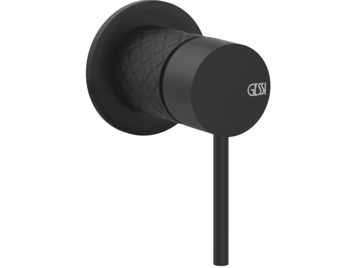 На изображении товар Смеситель Gessi 316, встраиваемый, однорычажный, на 1 выход, внешняя часть, цвет Matte Black от официального представителя в Москве