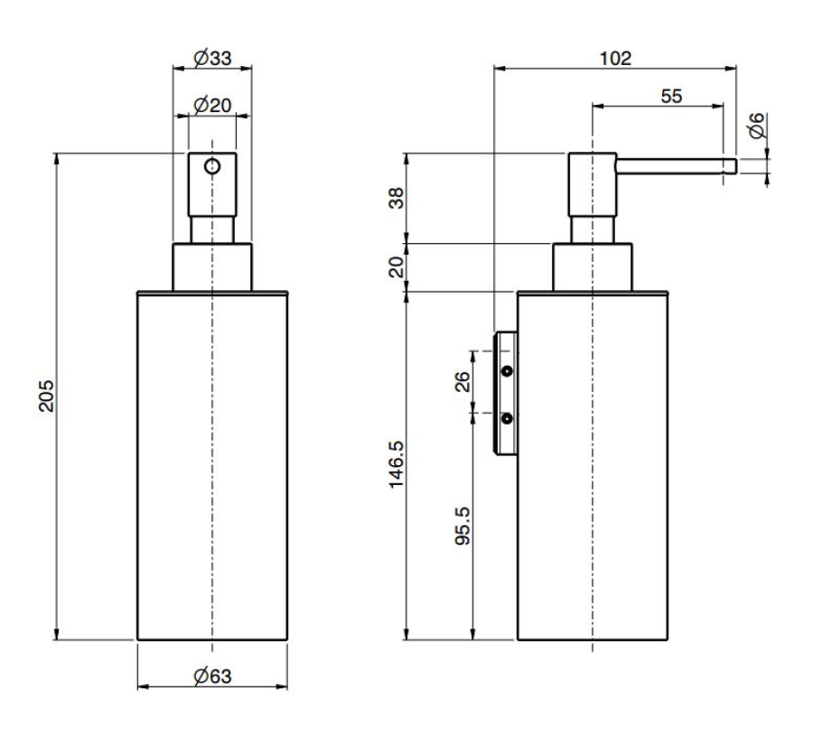 Дозатор для жидкого мыла Carlo Frattini Spillo Steel, с настенным держателем, металлической колбой, Н-205 мм, цвет нержавеющая сталь - изображение 1