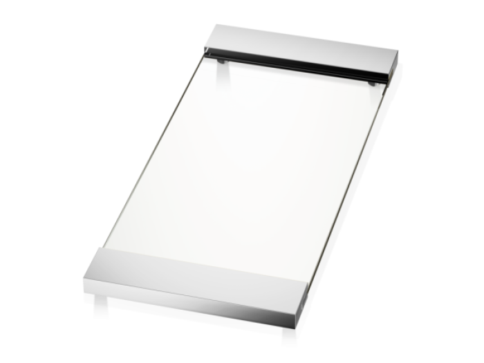 На изображении товар Поднос Decor Walther Corner TAB 37, стекло прозрачное, цвет /хром от официального представителя в Москве