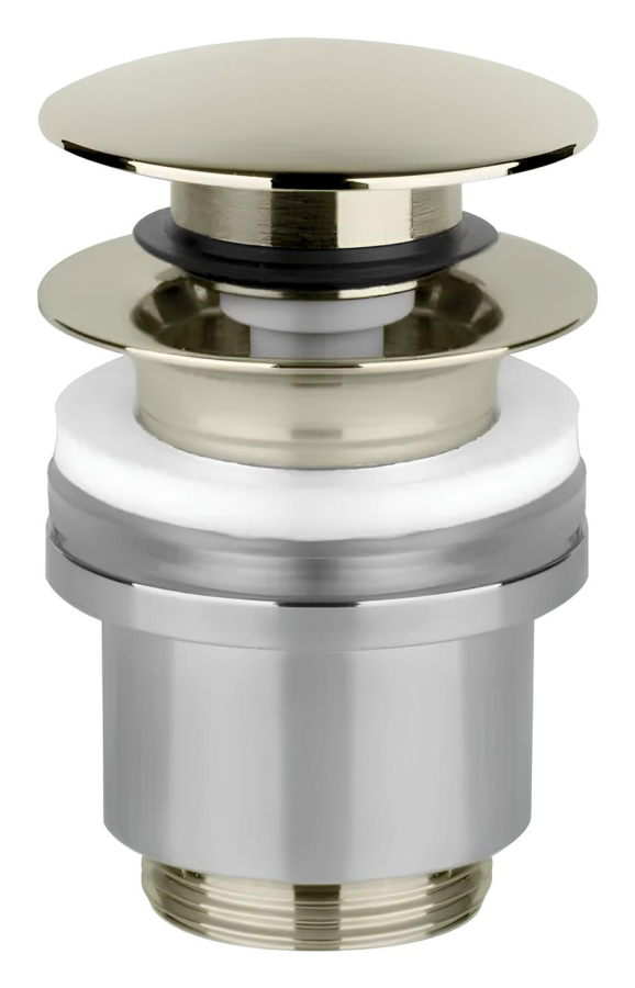 Донный клапан Gessi, автоматический, для раковины c переливом, крышка Ø63 мм, цвет Nickel PVD