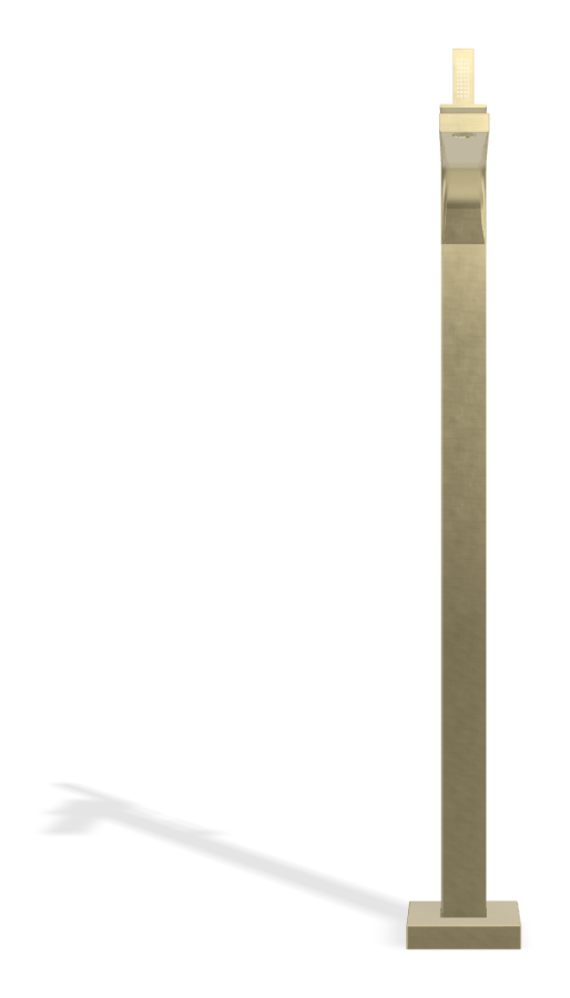 Смеситель для ванны Carlo Frattini Zeta, напольный, h876 мм, с ручным душем, внешняя часть, цвет брашированная шампань - изображение 1