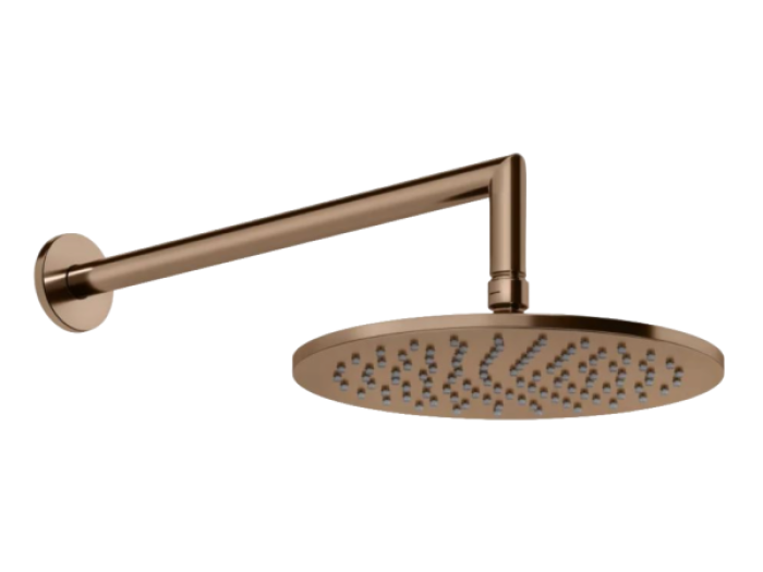 На изображении товар Верхний душ Gessi Anello, Ø250 мм, шарнирный, Н-145 мм, цвет Copper PVD от официального представителя в Москве