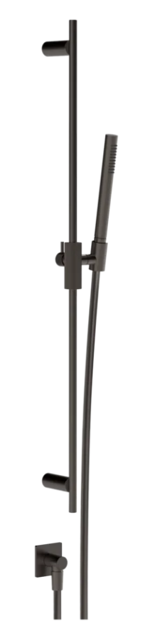 Душевой гарнитур Gessi Inverso, с душевой лейкой, шлангом, шланговым подсоединением, цвет Black Metal Brushed PVD