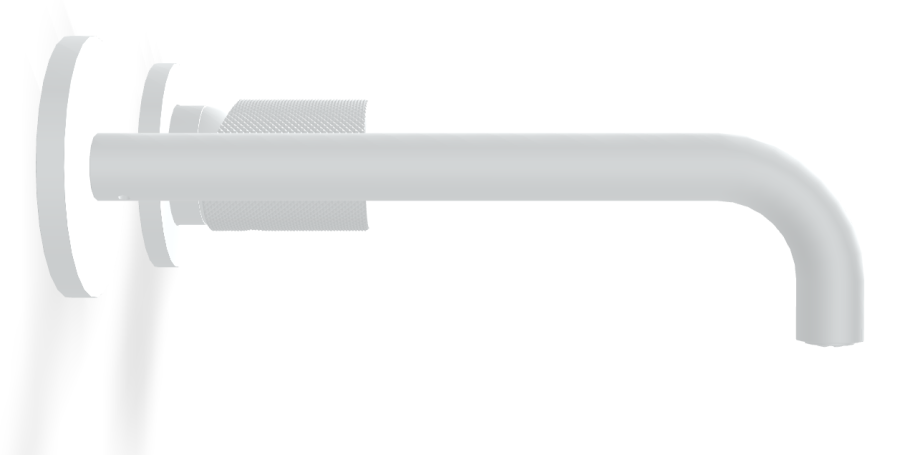 Смеситель для раковины Carlo Frattini Spillo Tech, ручка G Collection, настенный, с донным клапаном Click-Clack, излив 200 мм, внешняя часть, цвет белый матовый - изображение 2