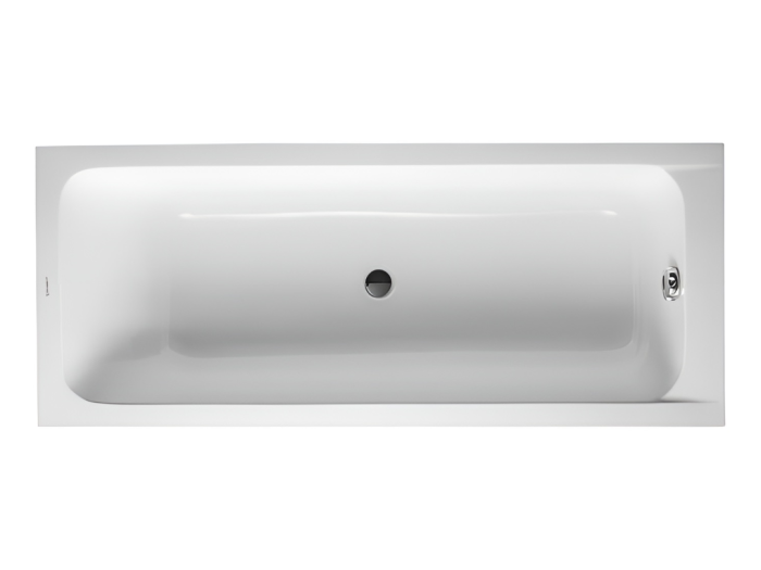 На изображении товар Ванна Duravit D-Code, встраиваемая, 1700x750 мм, центральный выпуск, цвет белый от официального представителя в Москве