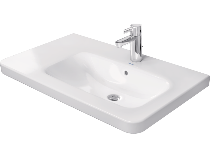 На изображении товар Раковина Duravit DuraStyle для мебели, 800х480 мм, чаша справа, с переливом, с 1 отверстием под смеситель, цвет белый от официального представителя в Москве