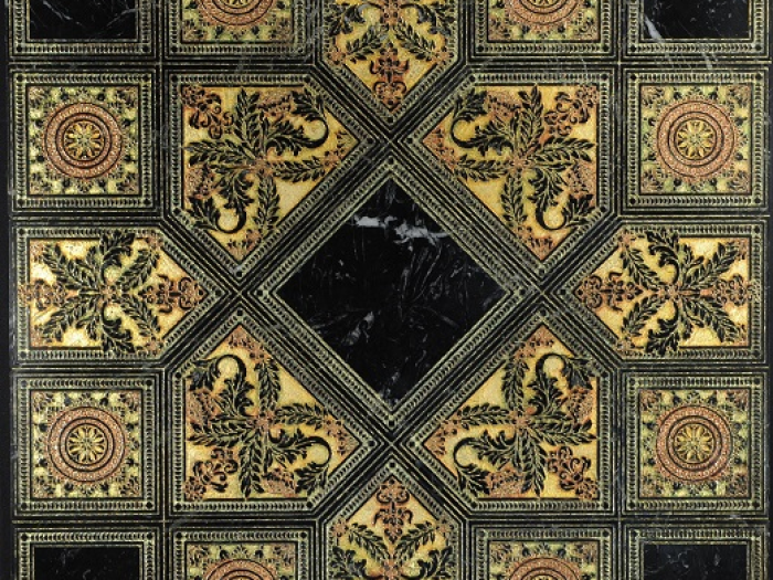 На изображении товар Akros Venezia Камень Axioma Tonos T Nero Marquinia Gold 40X40X1 от официального представителя в Москве