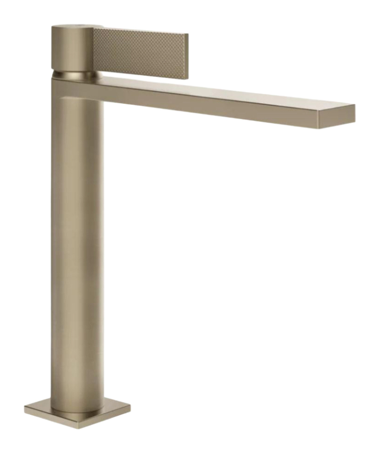 Смеситель для раковины Gessi Inverso, с донным клапаном и соединительными шлангами, Н-251 мм, цвет Finox Brushed Nickel