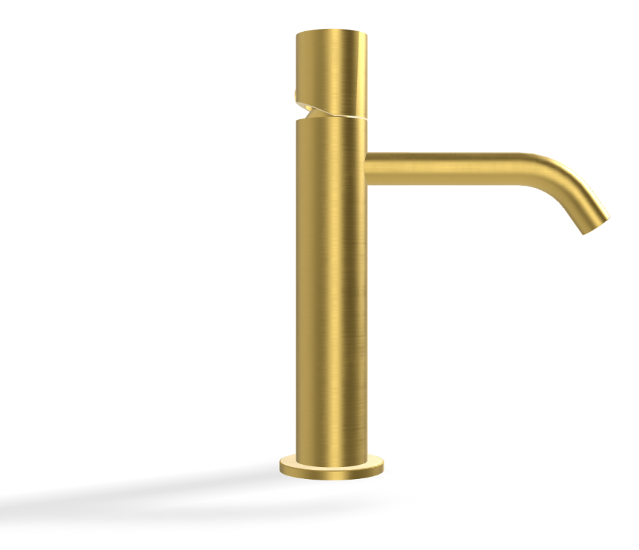Смеситель для раковины Carlo Frattini SO, с 2 гибкими шлангами, без ручки, без донного клапана, Н-241 мм, цвет золото брашированное - изображение 2