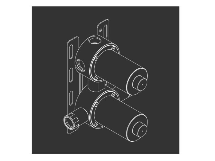 На изображении товар Термостат CeaDesign Built-in Parts, встраиваемый, скрытая часть, до 3-х потребителей от официального представителя в Москве