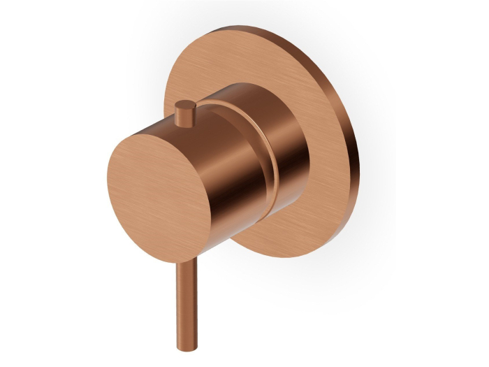 На изображении товар Смеситель для душа Zucchetti Helm, настенный, внешняя часть, цвет Brushed Copper PVD от официального представителя в Москве