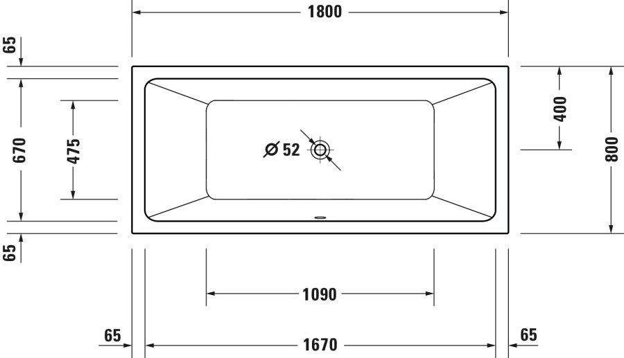 Ванна Duravit Duravit No.1, встраиваемая, 1800x800 мм, 2 наклона спинки, цвет белый