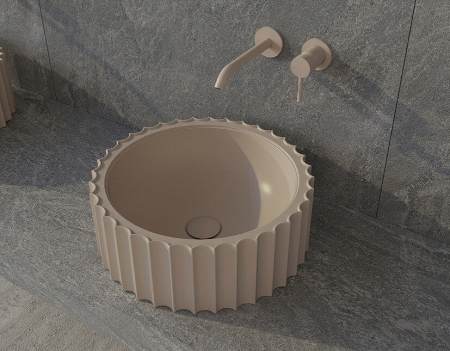 Раковина Flaminia Settecento Cut накладная, Ø440х160 мм, цвет Argilla - изображение 1