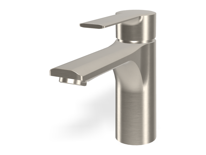 На изображении товар Смеситель для раковины Carlo Frattini Mast, однорычажный, с донным клапаном 1"1/4 с переливом, 2 гибкими шлангами, Н-146 мм, цвет никель брашированный от официального представителя в Москве