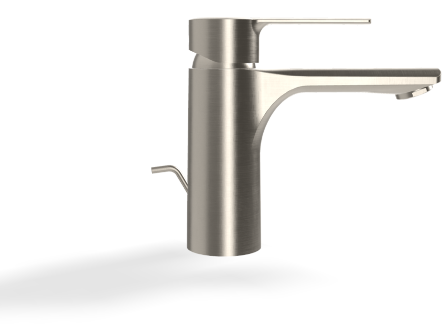 Смеситель для раковины Carlo Frattini Mast, однорычажный, с донным клапаном 1"1/4 с переливом, 2 гибкими шлангами, Н-146 мм, цвет никель брашированный - изображение 2