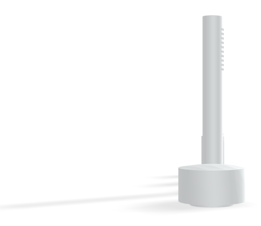 Смеситель для ванны Carlo Frattini SO, на борт, с вытяжным ручным душем, без излива, без ручек, цвет белый матовый - изображение 2