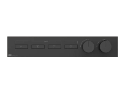 На изображении товар Термостат Gessi HI-FI, с кнопками вкл/выкл, до 4 функций одновременно, внешняя часть, ширина 535 мм, цвет Matte Black от официального представителя в Москве