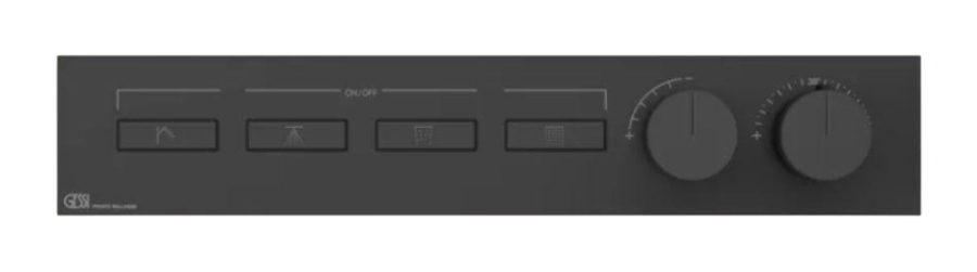 Термостат Gessi HI-FI, с кнопками вкл/выкл, до 4 функций одновременно, внешняя часть, ширина 535 мм, цвет Matte Black