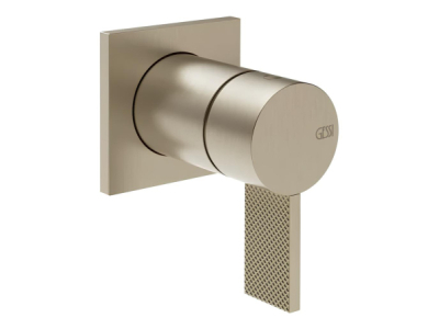 На изображении товар Смеситель для душа Gessi Inverso, настенный, на 1 выход, внешняя часть, цвет Finox Brushed Nickel от официального представителя в Москве