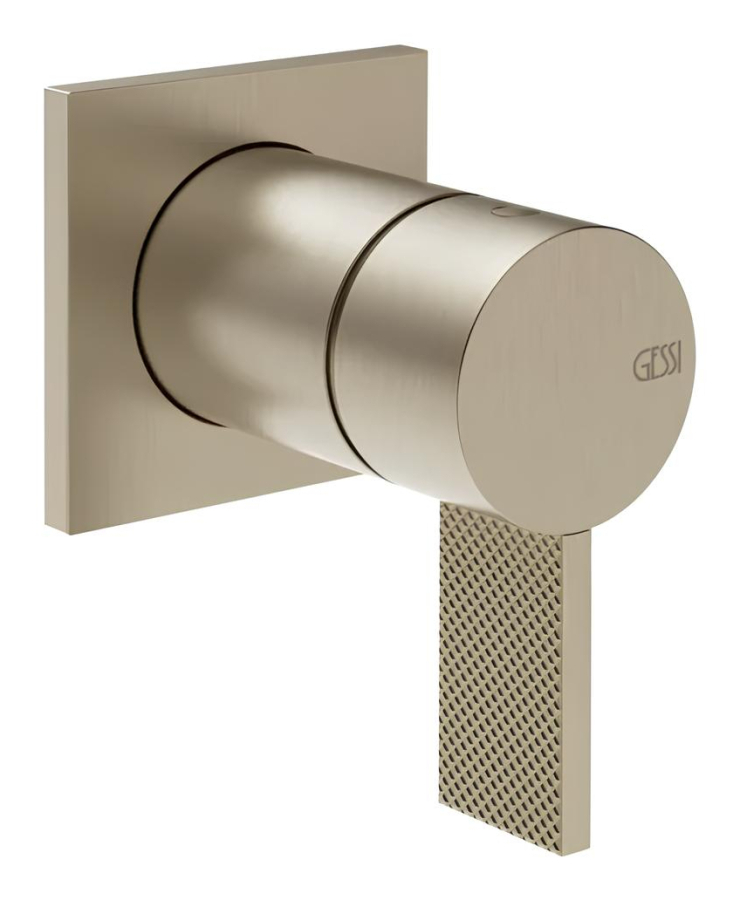 Смеситель для душа Gessi Inverso, настенный, на 1 выход, внешняя часть, цвет Finox Brushed Nickel