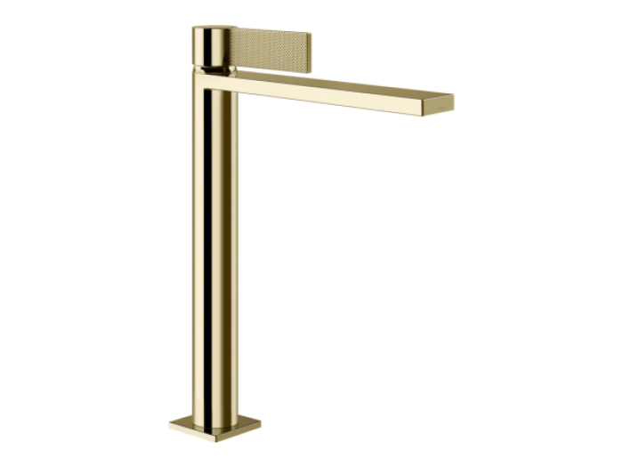 На изображении товар Смеситель для раковины Gessi Inverso, высокий, без донного клапана, цвет Brass PVD от официального представителя в Москве