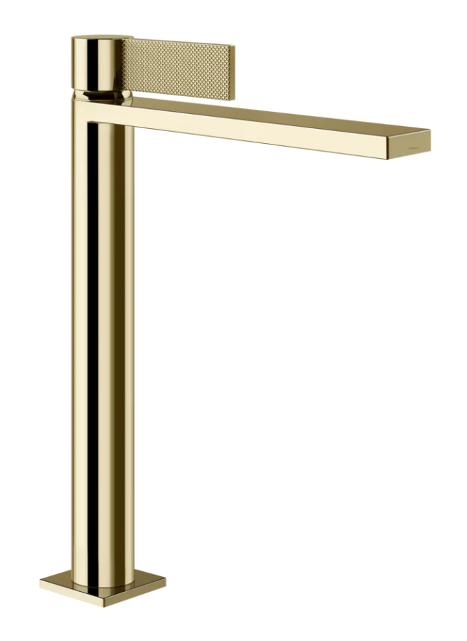 Смеситель для раковины Gessi Inverso, высокий, без донного клапана, цвет Brass PVD