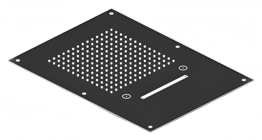 Верхний душ CeaDesign Acqua E Luce, встраиваемый, 400х550 мм, 3 режима, сталь, цвет Black Diamond полированный