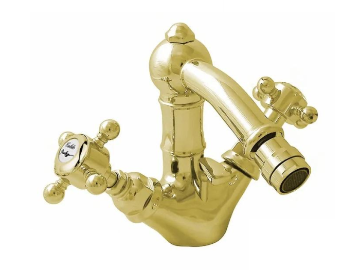 На изображении товар Смеситель для биде Nicolazzi Half Dome двухвентильный, цвет золото (gold brass) от официального представителя в Москве