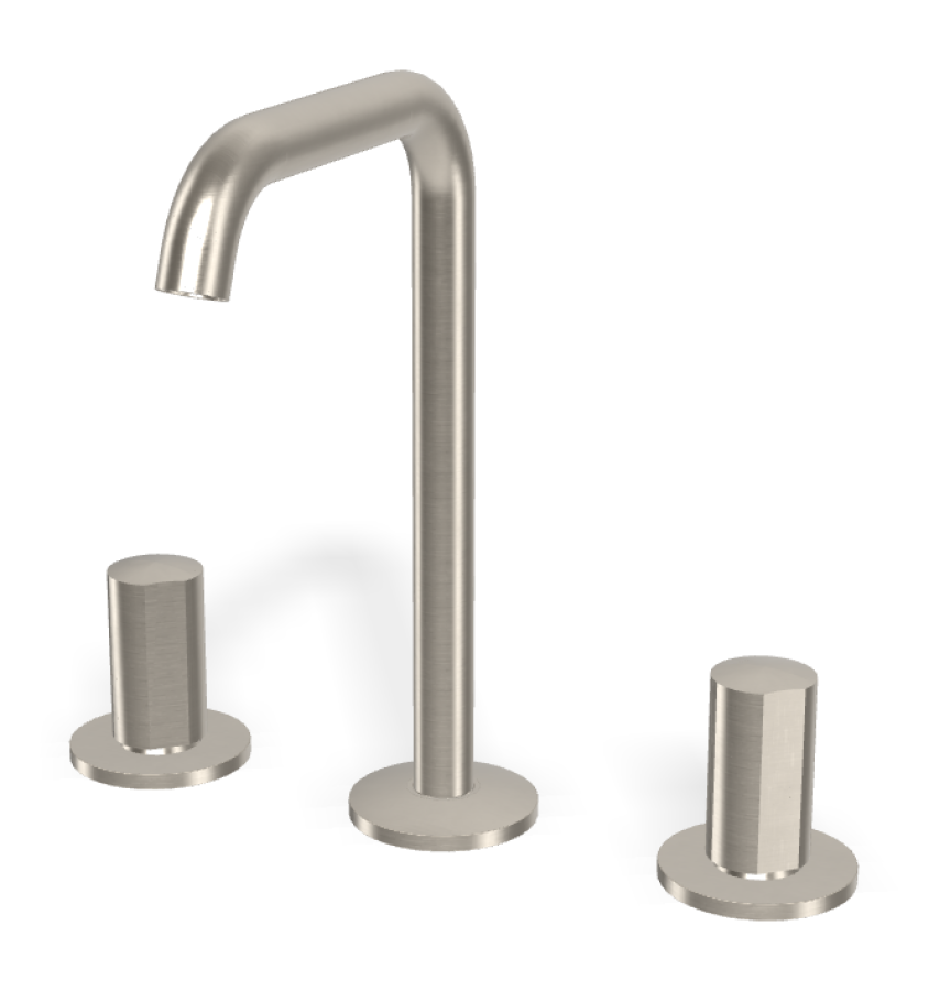 Смеситель для раковины Carlo Frattini SO, без ручек, с донным клапаном Click-Clack, вращающимся изливом Ø18 мм, 2 гибкими шлангами, Н-228 мм, цвет никель брашированный