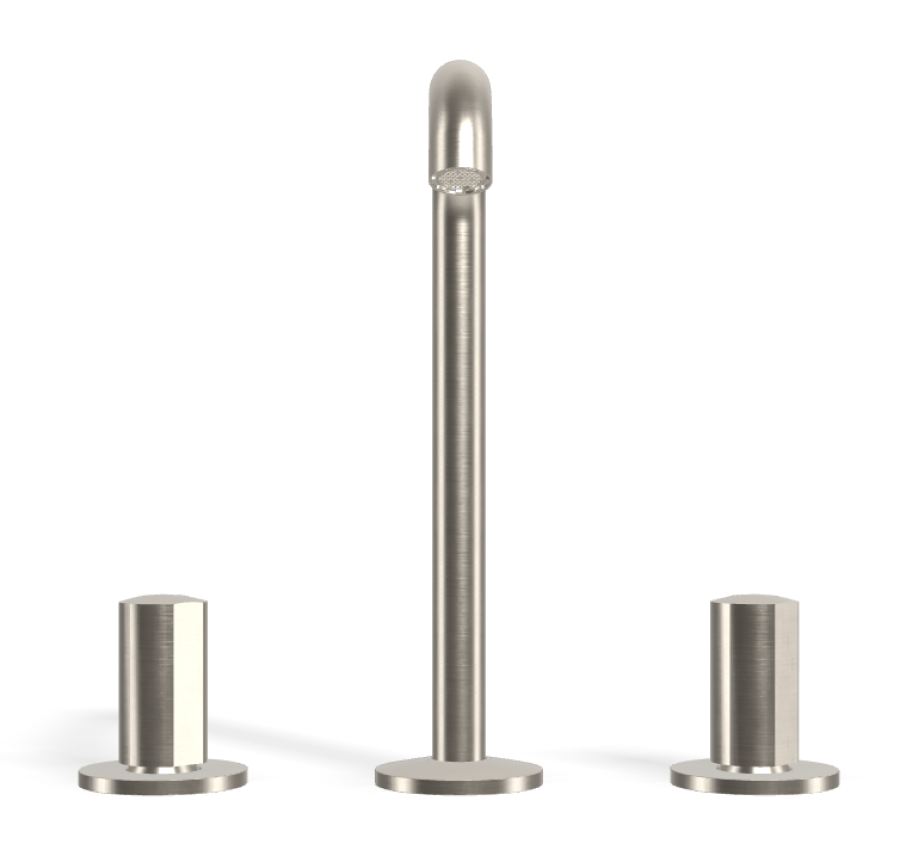 Смеситель для раковины Carlo Frattini SO, без ручек, с донным клапаном Click-Clack, вращающимся изливом Ø18 мм, 2 гибкими шлангами, Н-228 мм, цвет никель брашированный - изображение 1