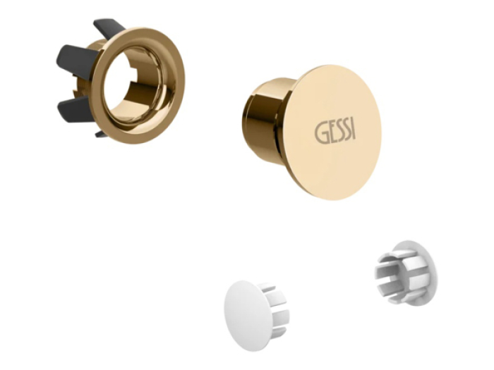 На изображении товар Декоративная пробка для перелива Gessi, с пробками для боковых отверстий, цвет Warm Bronze PVD от официального представителя в Москве